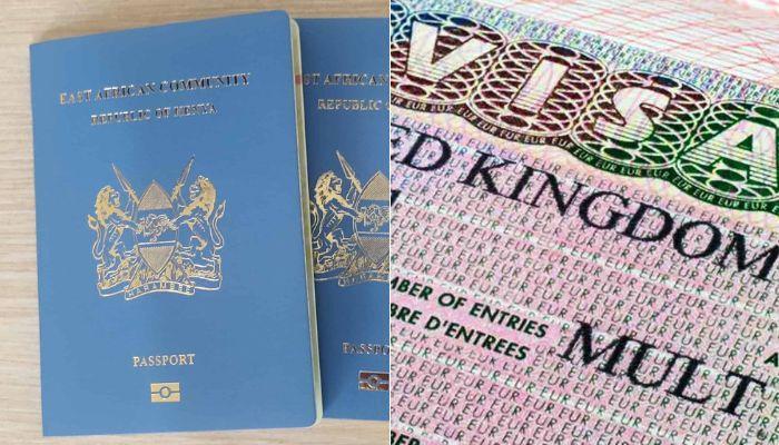 File image of a Kenyan Passport (left) and the UK Visa.